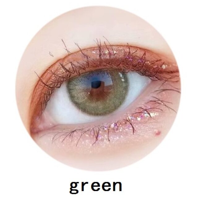 New arrival 2 tone mirage green contact lens soft color contact lenses 14mm